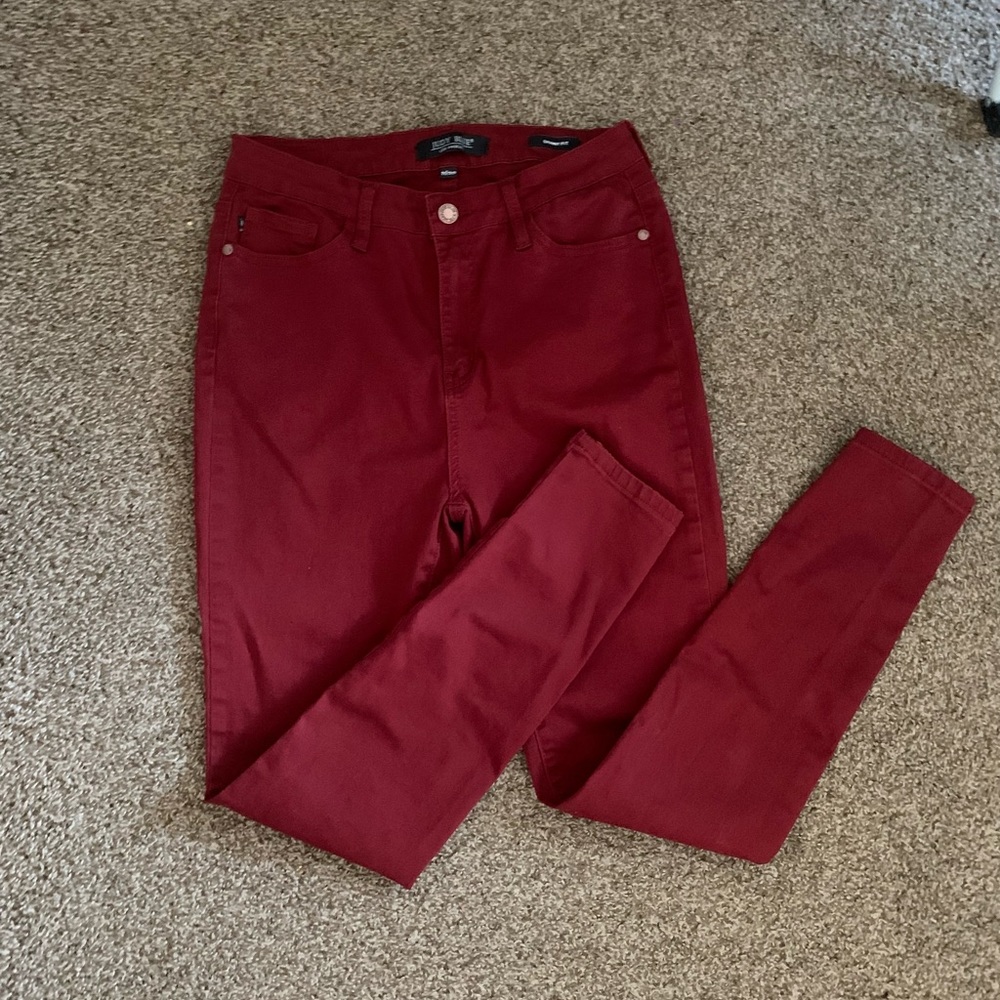 Judy Blue Skinny Fit Jeans Size 11/30 Maroon/Red